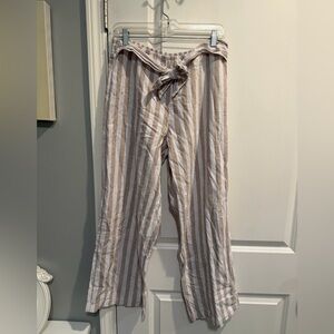 Beachlunchlounge Beige and White Striped Pants